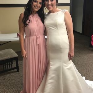 Pink David’s Bridal bridesmaid dress. Size 6.